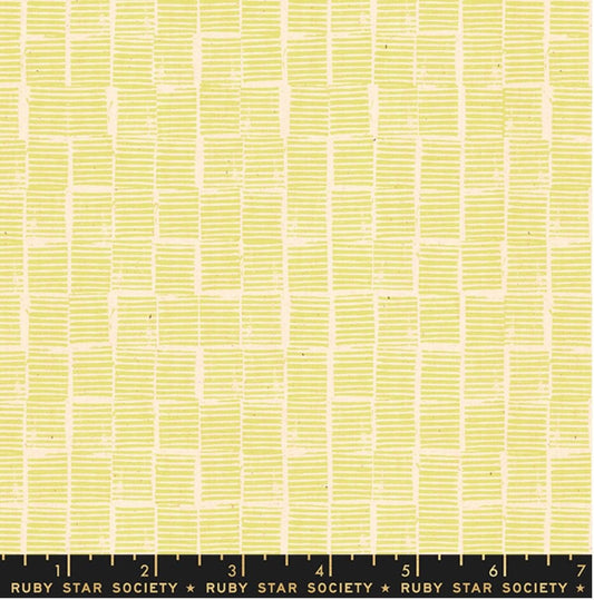 Heirloom Stripe Stamp Yellow - Heirloom Collection - Ruby Star Society - Moda - 100% Cotton