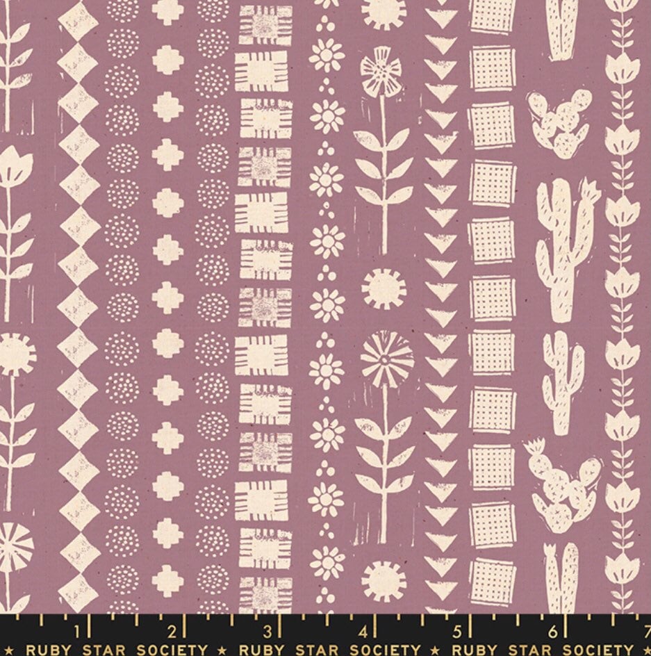 Heirloom Garden Rows Lilac - Heirloom Collection - Ruby Star Society - Moda - 100% Cotton