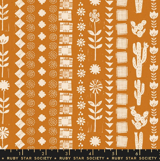 Heirloom Garden Rows Earth - Heirloom Collection - Ruby Star Society - Moda - 100% Cotton