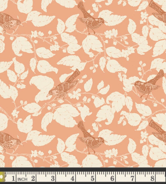 Blackberries Thrush Apricot by Bonnie Christine - Wild Forgotten Collection - Art Gallery Fabrics - 100% Cotton