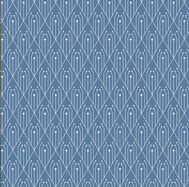 Denim - Diamonds - Deco Collection - Andover - 100% Cotton
