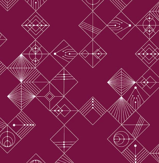 Mulberry - Tiles - Deco Collection - Andover - 100% Cotton