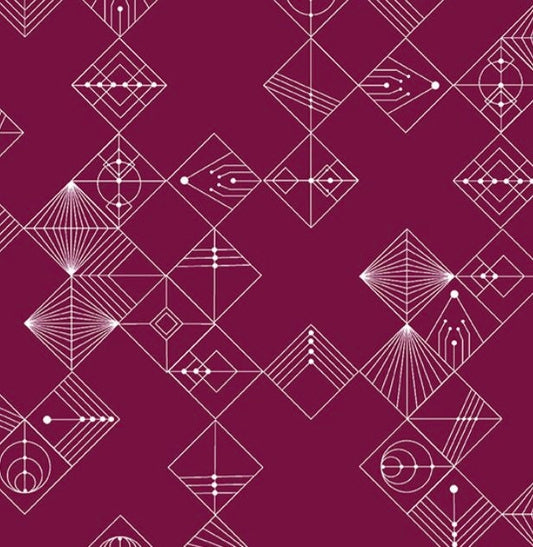 Mulberry - Tiles - Deco Collection - Andover - 100% Cotton