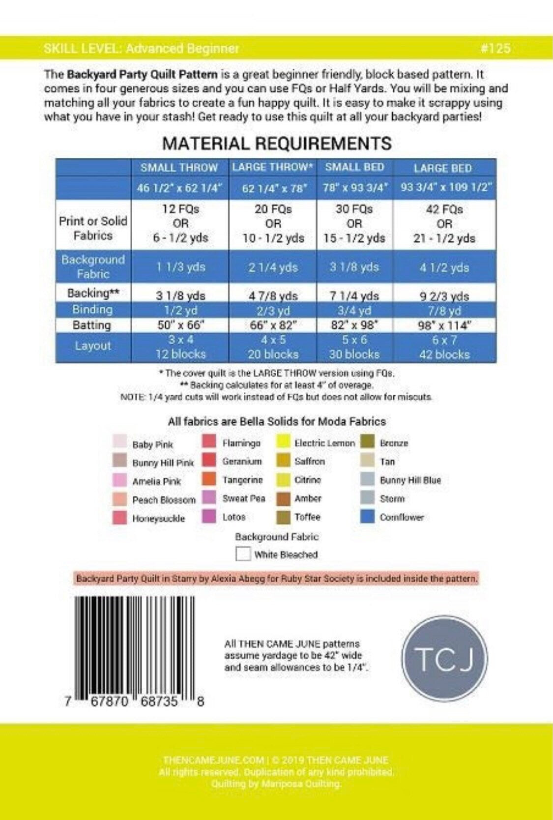 Backyard Party Quilt Pattern - Pattern by Then Came June