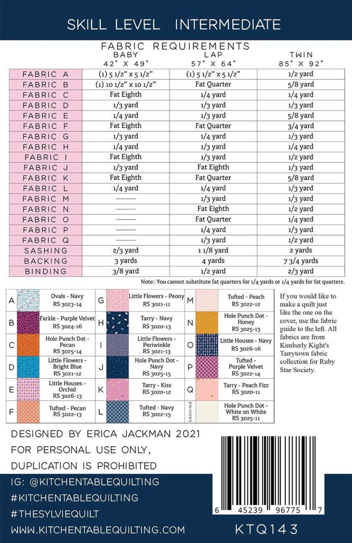 The Sylvie Quilt Pattern - by Erica Jackman of Kitchen Table Quilting