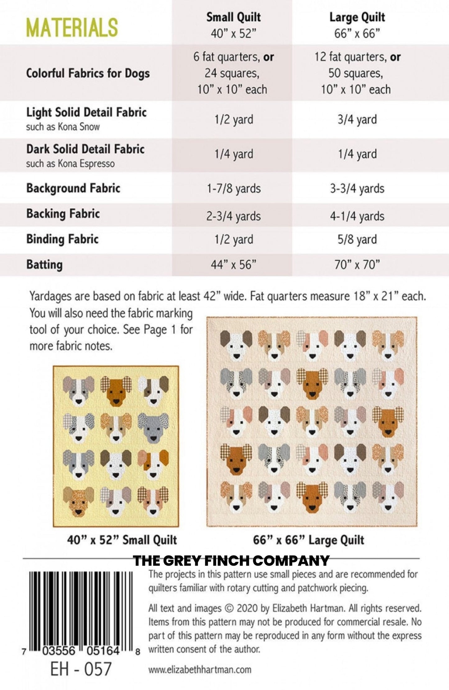 The Puppies Quilt Pattern by Elizabeth Hartman