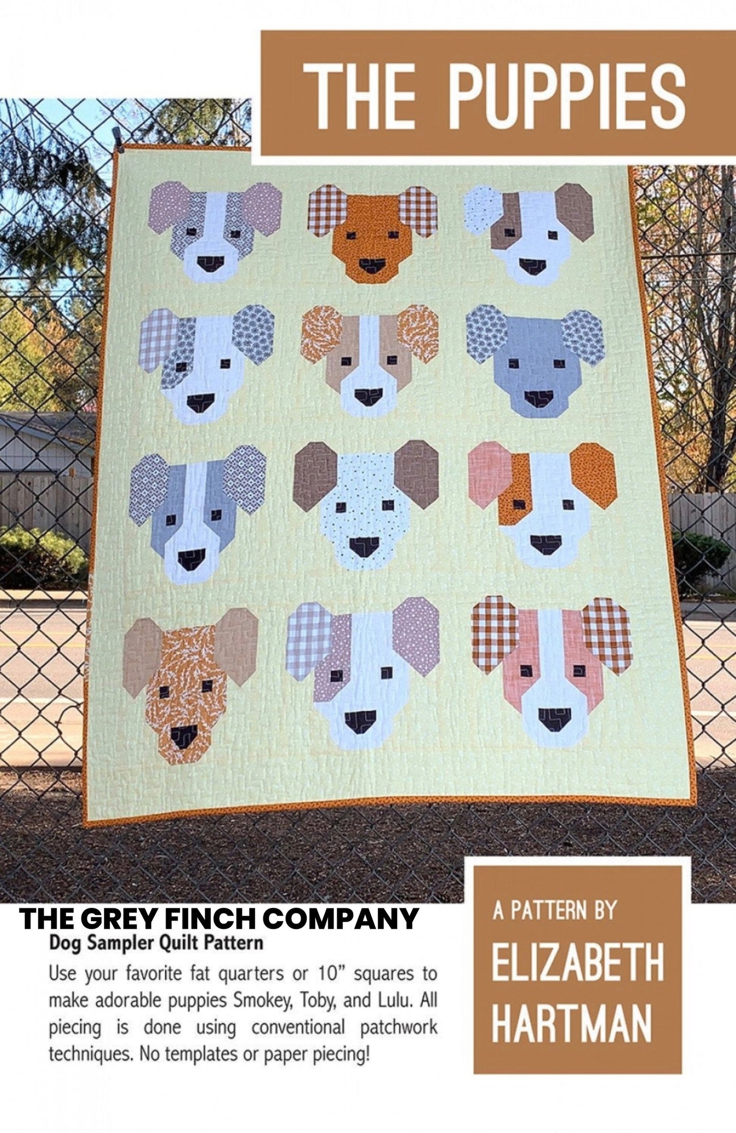 The Puppies Quilt Pattern by Elizabeth Hartman
