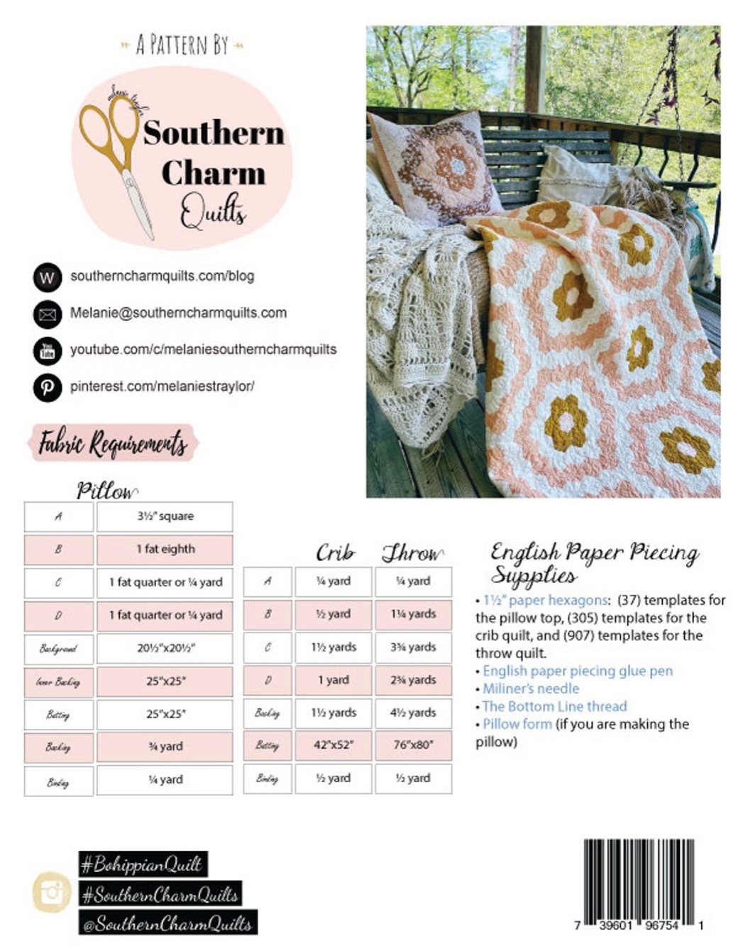 Bohippian Quilt Pattern by Southern Charm Quilts