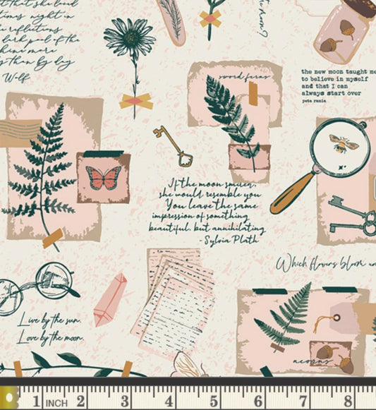 Moon Diary by Maureen Cracknell - Woodland Keeper Collection - Art Gallery Fabrics - 100% Cotton