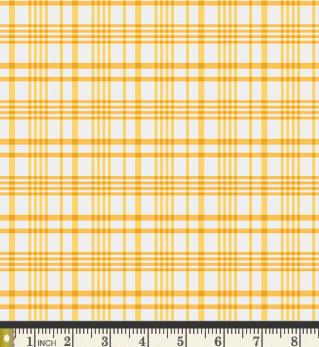 Happy Plaid Sun by Maureen Cracknell - Storyteller Plaids Collection - Art Gallery Fabrics