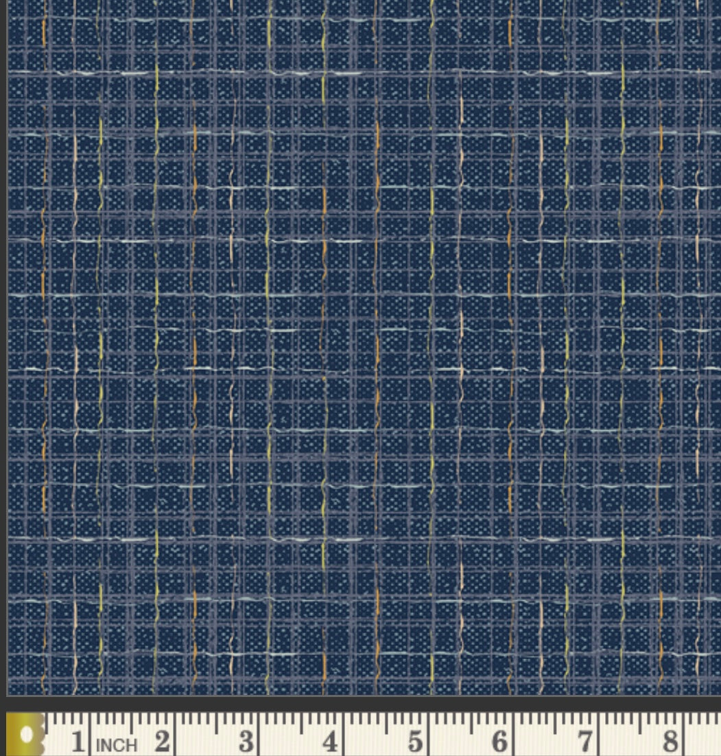 Tweed Indigo - Checkered Elements Collection - Art Gallery Fabrics