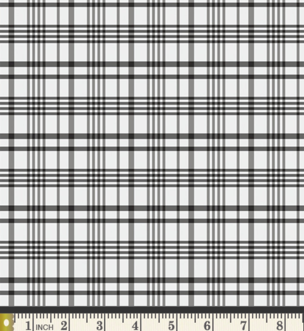 Happy Plaid Coal by Maureen Cracknell - Storyteller Plaids Collection -Art Gallery Fabrics