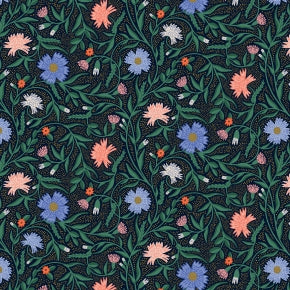 Aster - Navy Metallic - Vintage Garden Collection - Rifle Paper Company