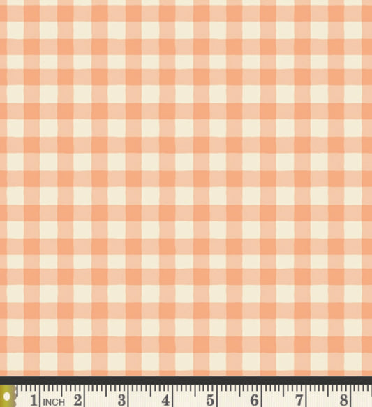 Small Plaid of my Dreams Apricot by Maureen Cracknell - Storyteller Plaids Collection - Art Gallery Fabrics