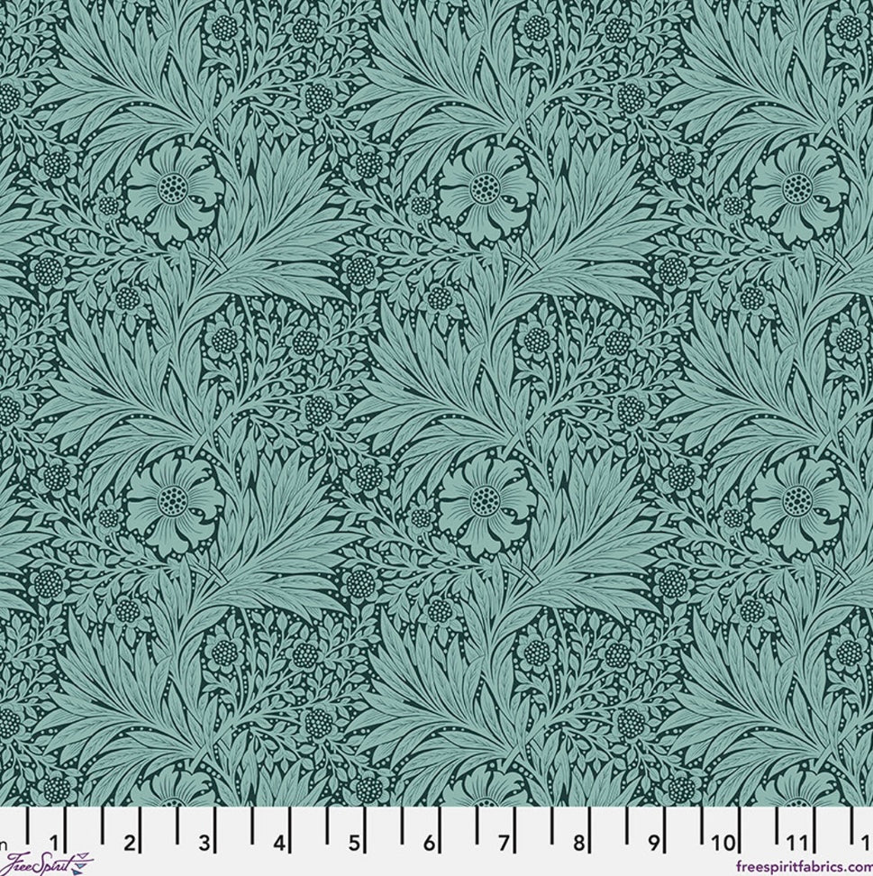 Marigold - Teal - PWWM006.TEAL - Bedford Park Collection by Morris and Co. - FreeSpirit Fabrics