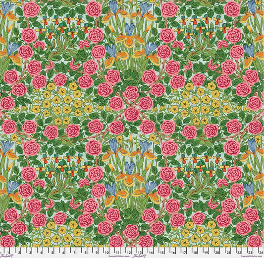 108” Wide Backing Fabric - Campanula - Seaglass - QBWM011.SEAGLASS- Bedford Park Collection by Morris and Co. - FreeSpirit Fabrics