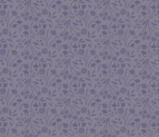Floral Dusk - Dusky Purple - CC45.3 - Evenfall Collection by Cassandra Connolly - Lewis & Irene