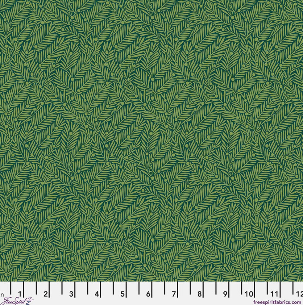 Yew & Aril - Teal II - PWWM135.TEAL - Bedford Park Collection by Morris and Co. - FreeSpirit Fabrics