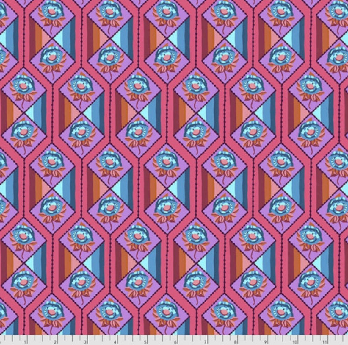 Facets - Coral - Bright Eyes Collection by Anna Maria Horner - FreeSpirit Fabrics