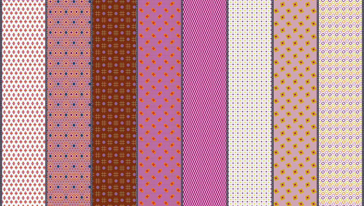 Mixed Bag of Lollies Collection Bundle - 8 Fabrics - By Jen Kingwell - Moda Fabrics
