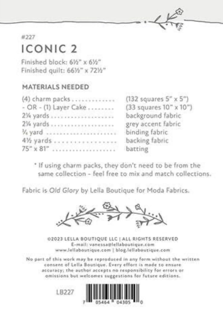 Iconic 2 Quilt pattern by Lella Boutique