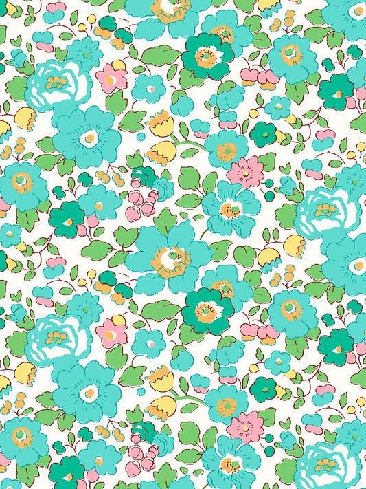 Betsy - Blue Turquoise - Tana Lawn - Liberty of London Fabrics - 100% Cotton
