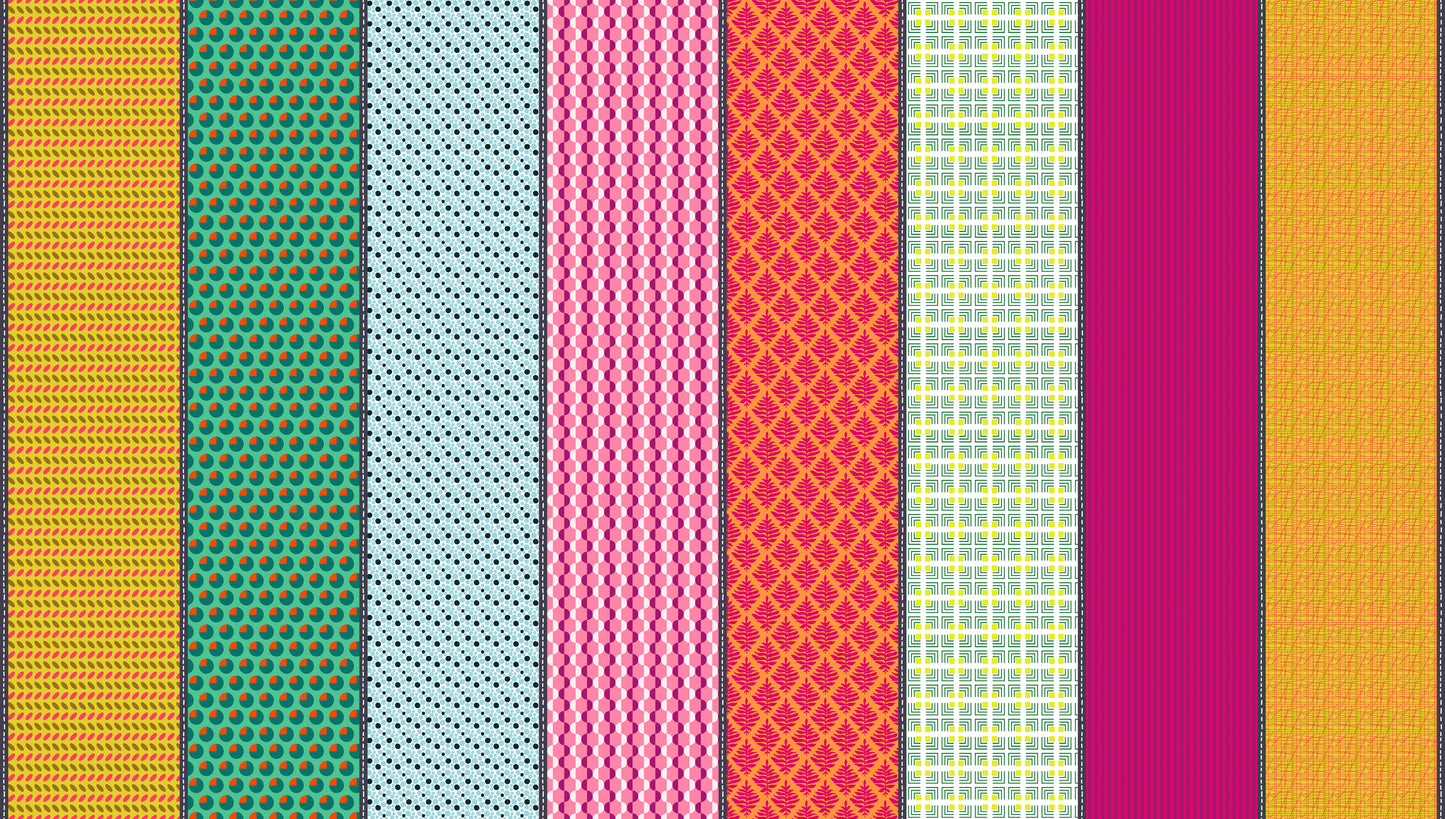 Mixed Bag of Lollies Collection Bundle - 8 Fabrics - By Jen Kingwell - Moda Fabrics