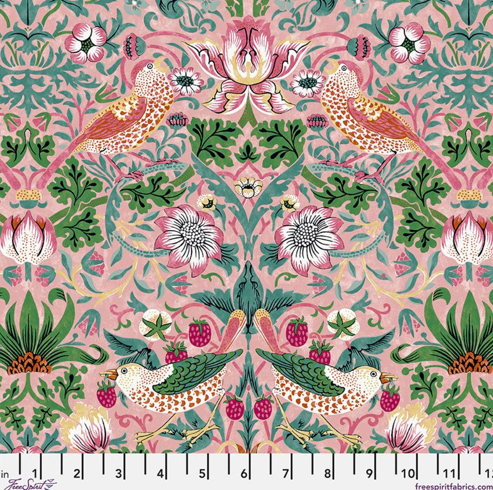 Strawberry Thief - Blush - PWWM001.BLUSH - Bedford Park Collection by Morris and Co. - FreeSpirit Fabrics