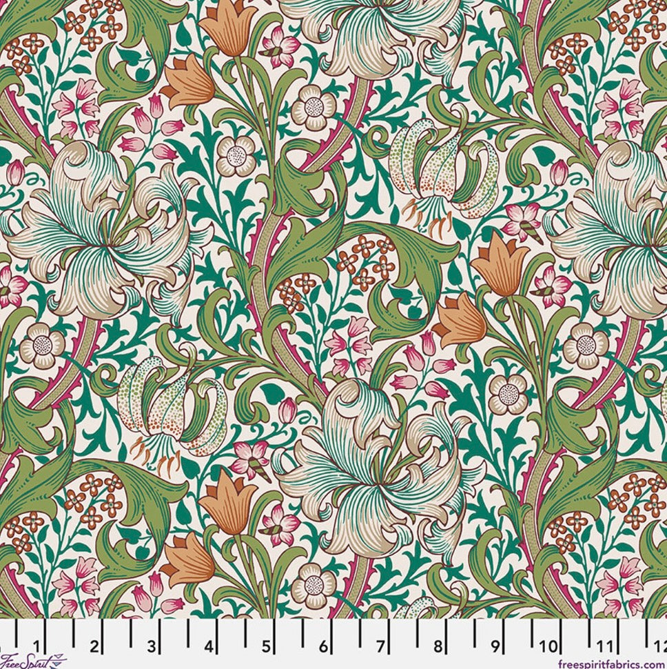Golden Lily - Fuscia - PWWM028.FUCHSIA - Bedford Park Collection by Morris and Co. - FreeSpirit Fabrics