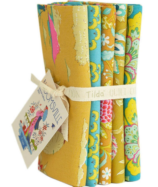 Bloomsville Collection - Yellow Bundle - 5 Fabrics - Tilda Fabrics