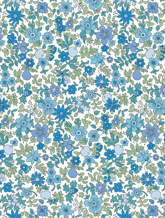 Fruit Punch - Blue - Tana Lawn - Liberty of London Fabrics - 100% Cotton