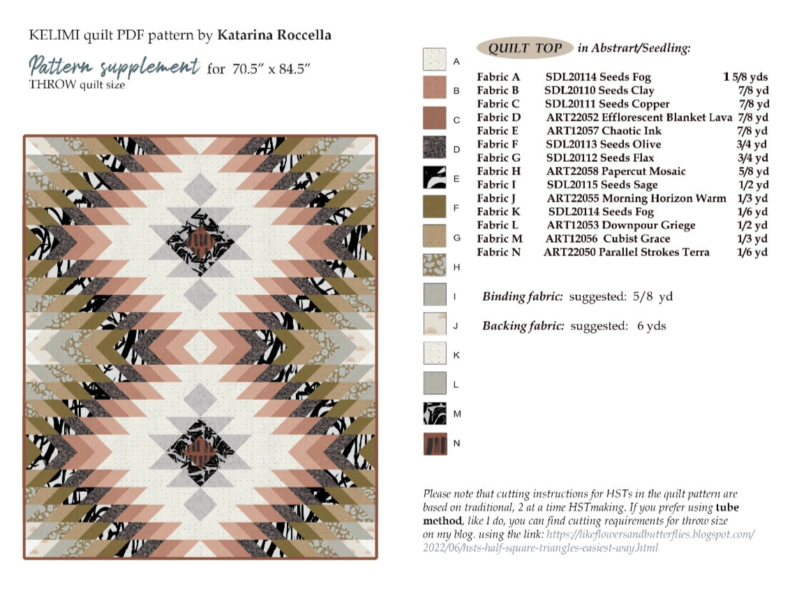 Kelimi Quilt Kit - Pattern by Katarina Roccella