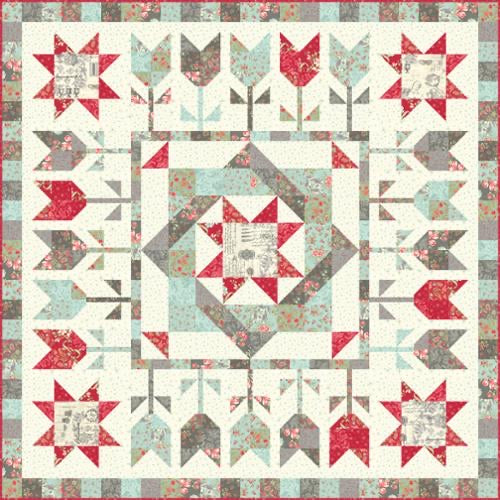 Howard’s Tulip Garden Quilt Kit - featuring Etchings Collection fabric by 3 Sisters for Moda Fabrics