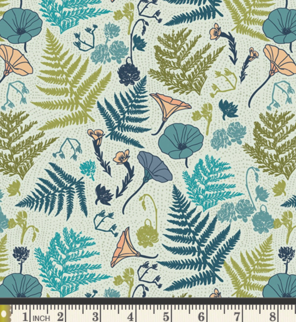Coastline Flora Cool - Tomales Bay Collection by Katie O’Shea - TOB20900 - Art Gallery Fabrics