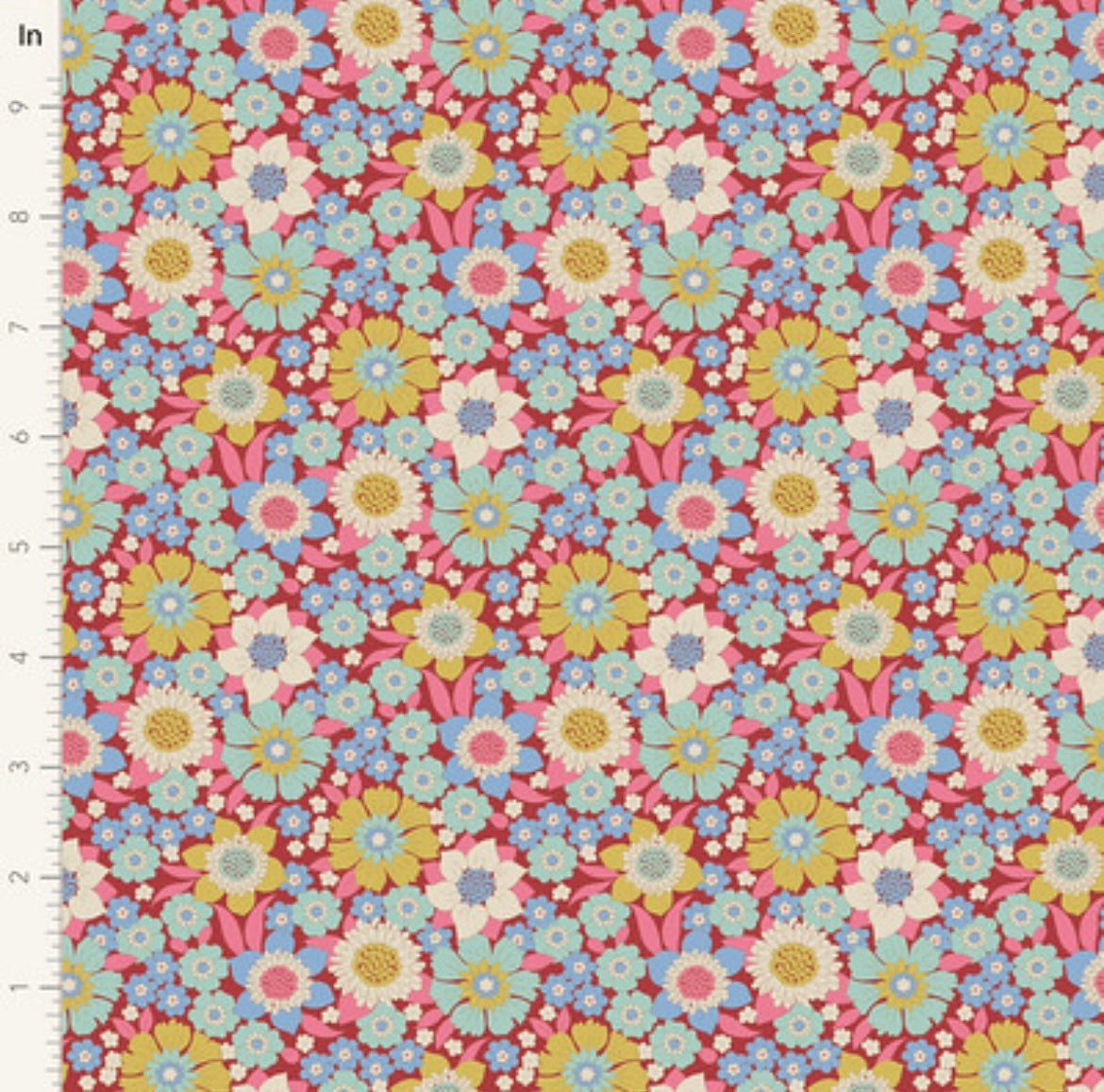 Lauren - Burgundy - 100602 - Wallflower Collection - Tilda Fabrics