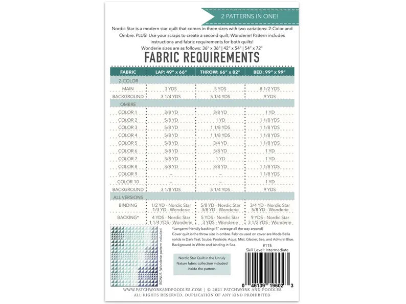Nordic Star Quilt Pattern by Patchwork and Poodles