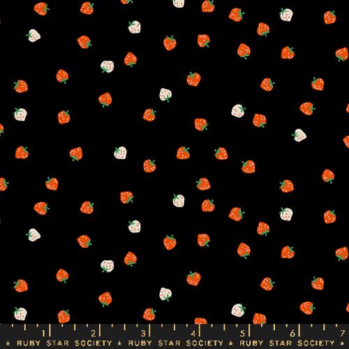Black RS3086 13 - Strawberry Collection by Kimberly Kight - Ruby Star Society - Moda Fabrics