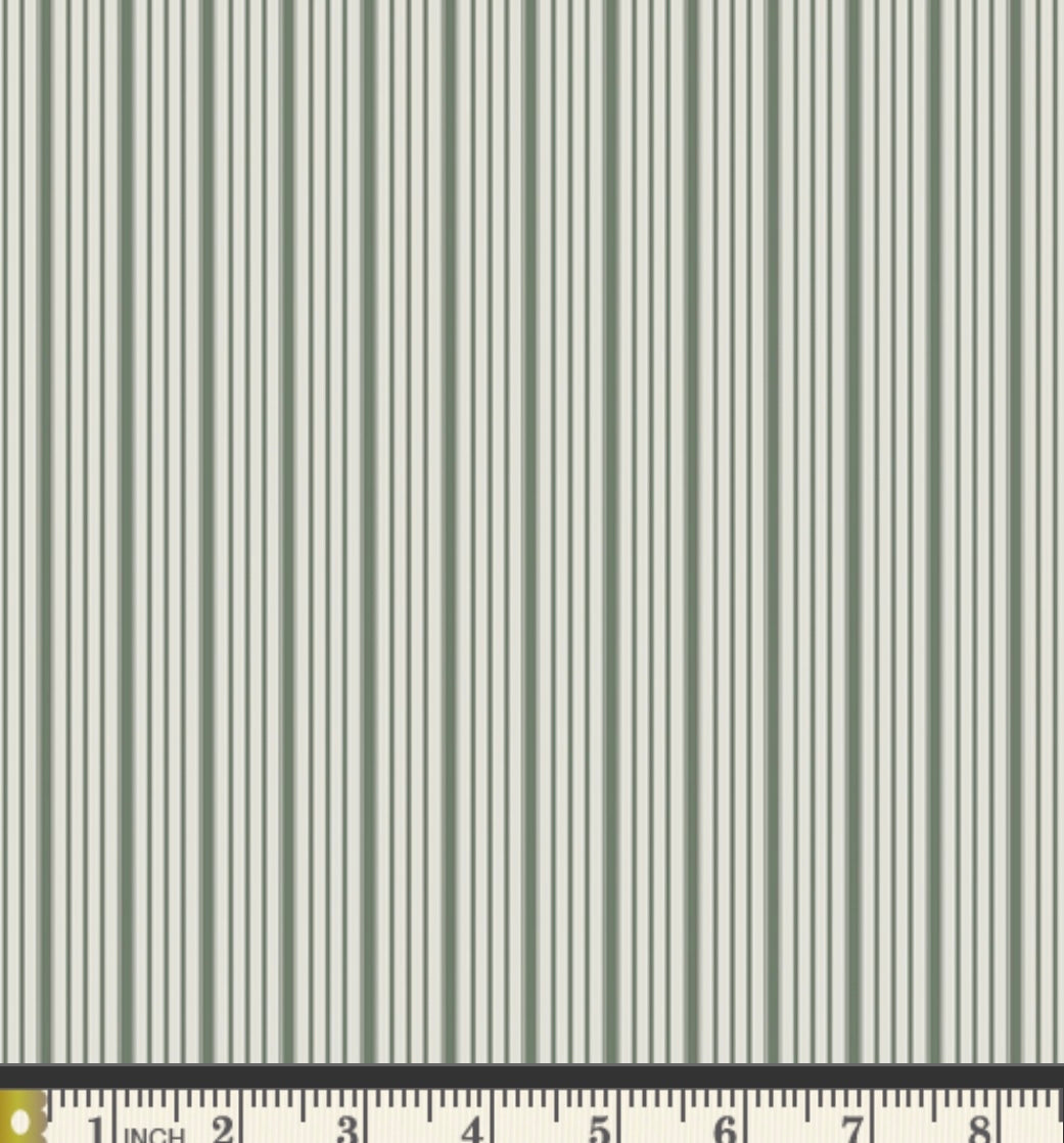 Timeless Ticking Sage - Juniper Collection by Sharon Holland - JUN22109 - Art Gallery Fabrics
