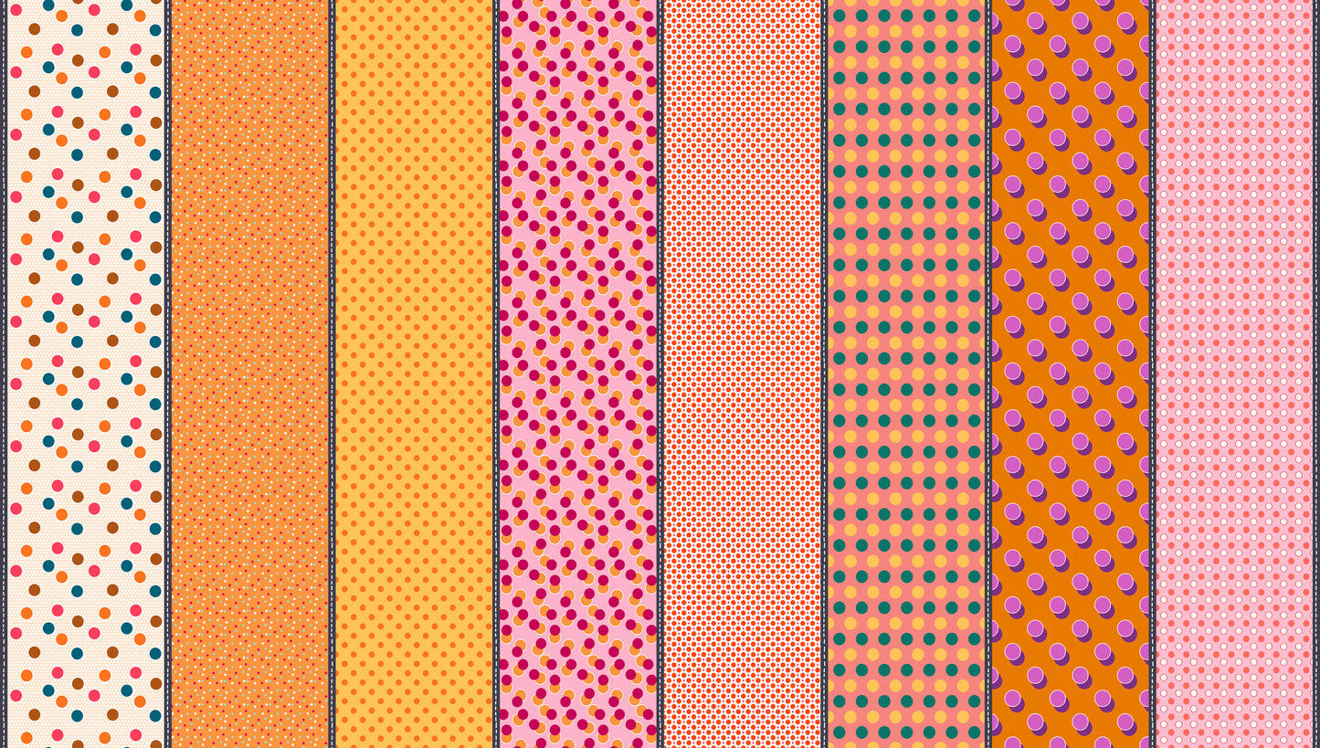 Mixed Bag of Lollies Collection Bundle - 8 Fabrics - By Jen Kingwell - Moda Fabrics