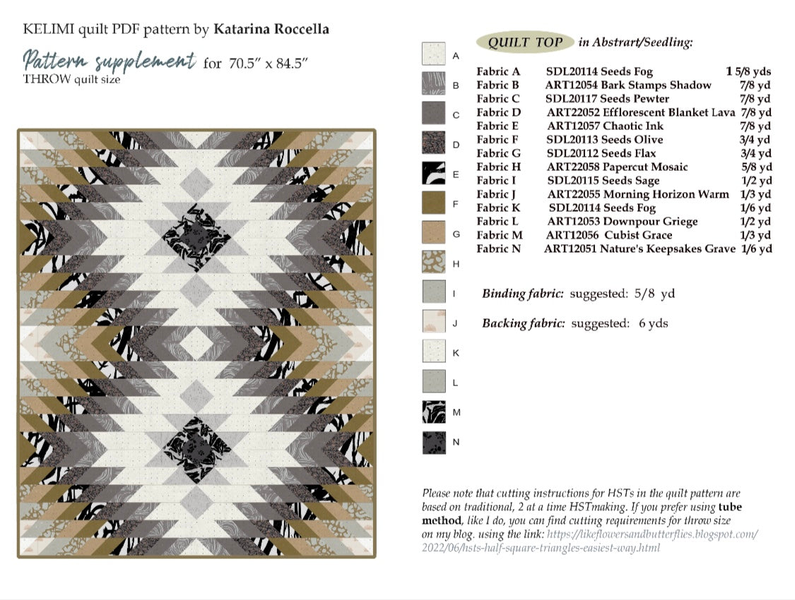 Kelimi Quilt Kit - Pattern by Katarina Roccella