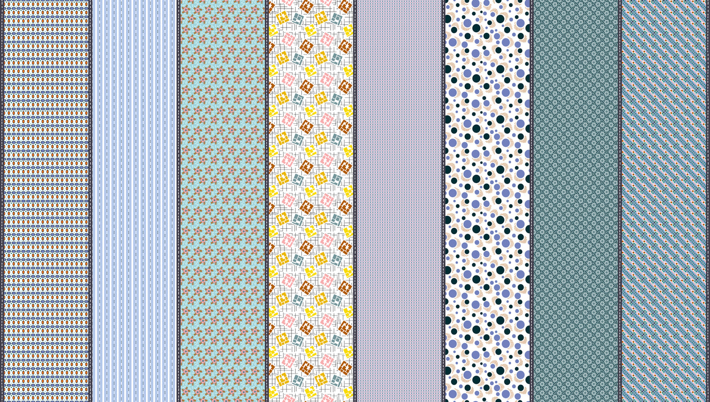 Mixed Bag of Lollies Collection Bundle - 8 Fabrics - By Jen Kingwell - Moda Fabrics