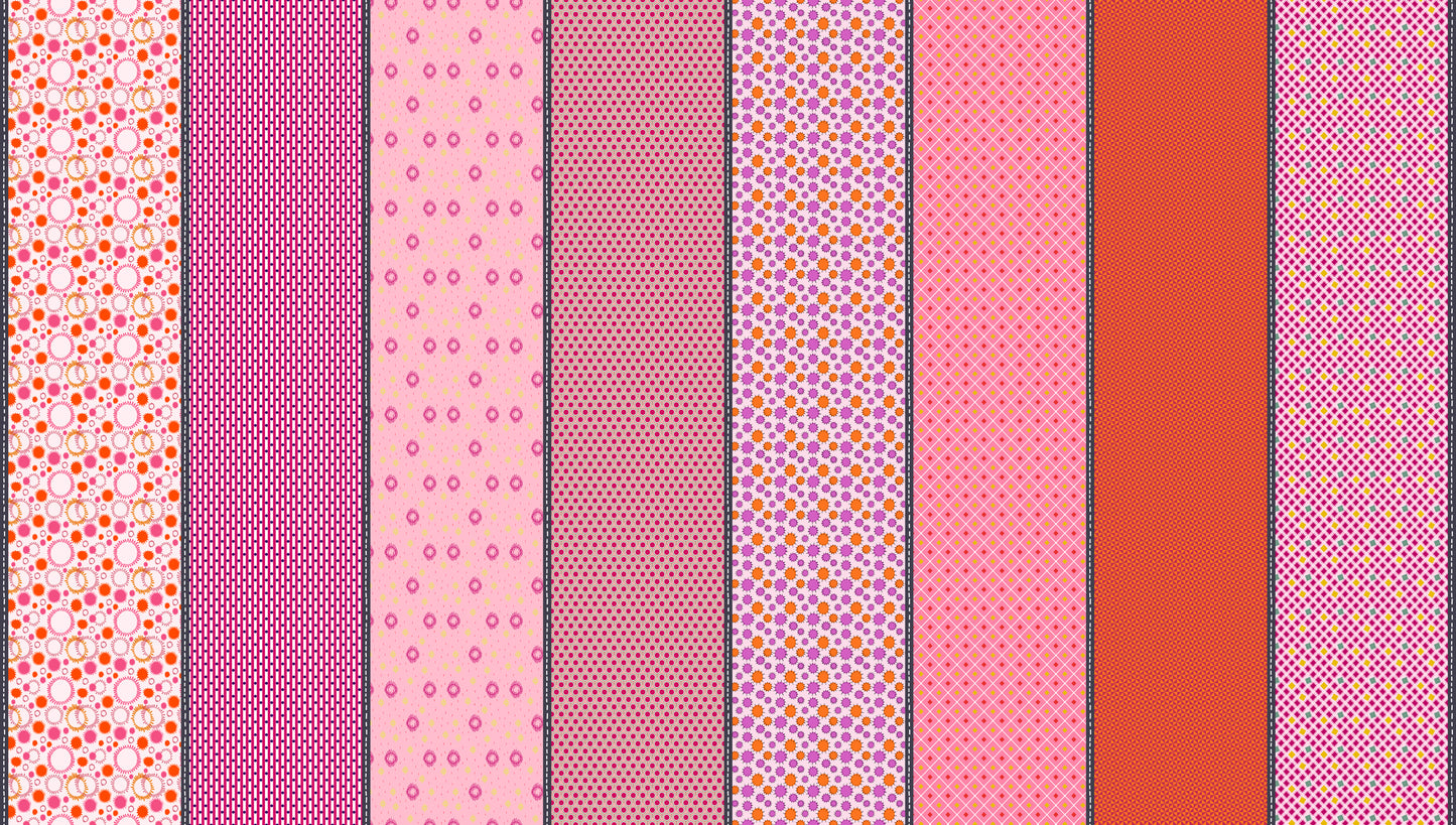 Mixed Bag of Lollies Collection Bundle - 8 Fabrics - By Jen Kingwell - Moda Fabrics