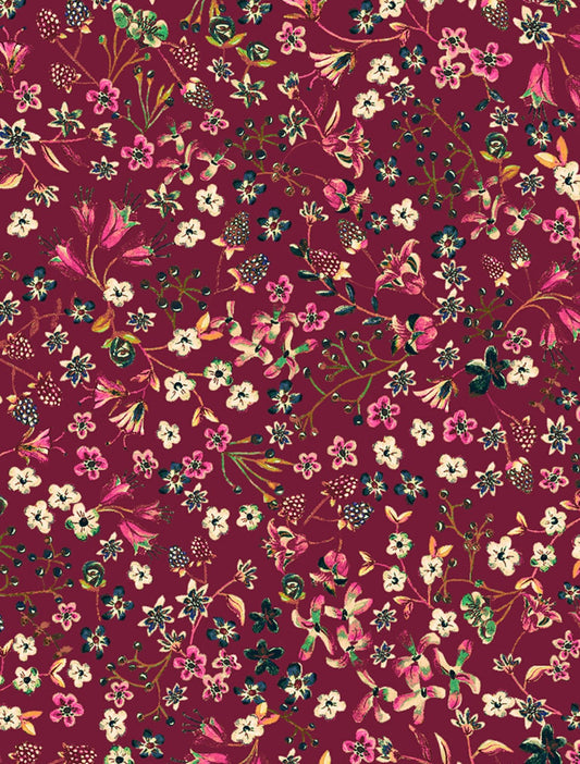 Donna Leigh - Red Burgundy - Tana Lawn - Liberty of London Fabrics