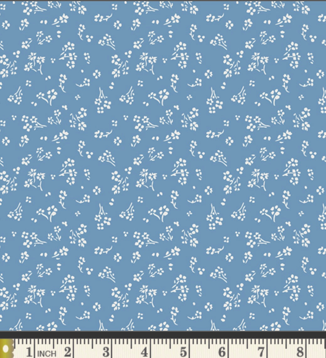 Sprinkled Florets Sky - True Blue Collection by Maureen Cracknell - Art Gallery Fabrics