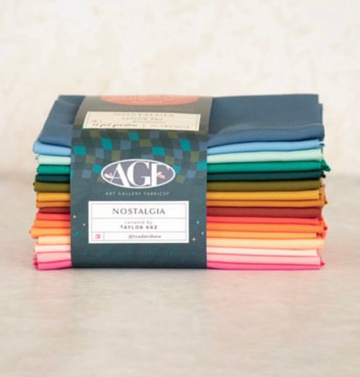 Nostalgia AGF Sewcialite Bundle Curated by Taylor Krz of Toad & Sew - 16 fat quarters of pure solids
