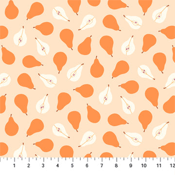 Pears - Orange - Splendor Collection by Pippa Shaw - Figo Fabrics - 100% Cotton