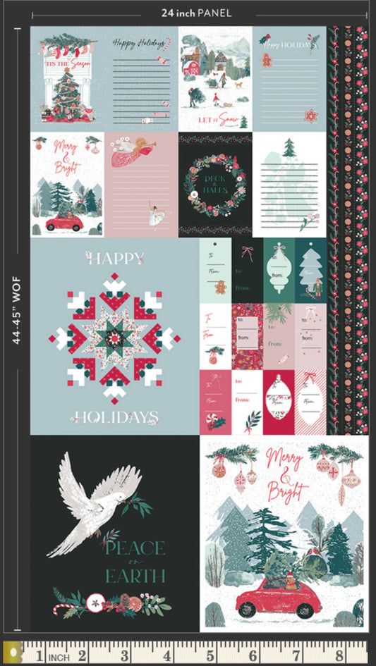 Holiday Spirit Panel - Wintertale Collection by Katarina Roccella - Art Gallery Fabrics