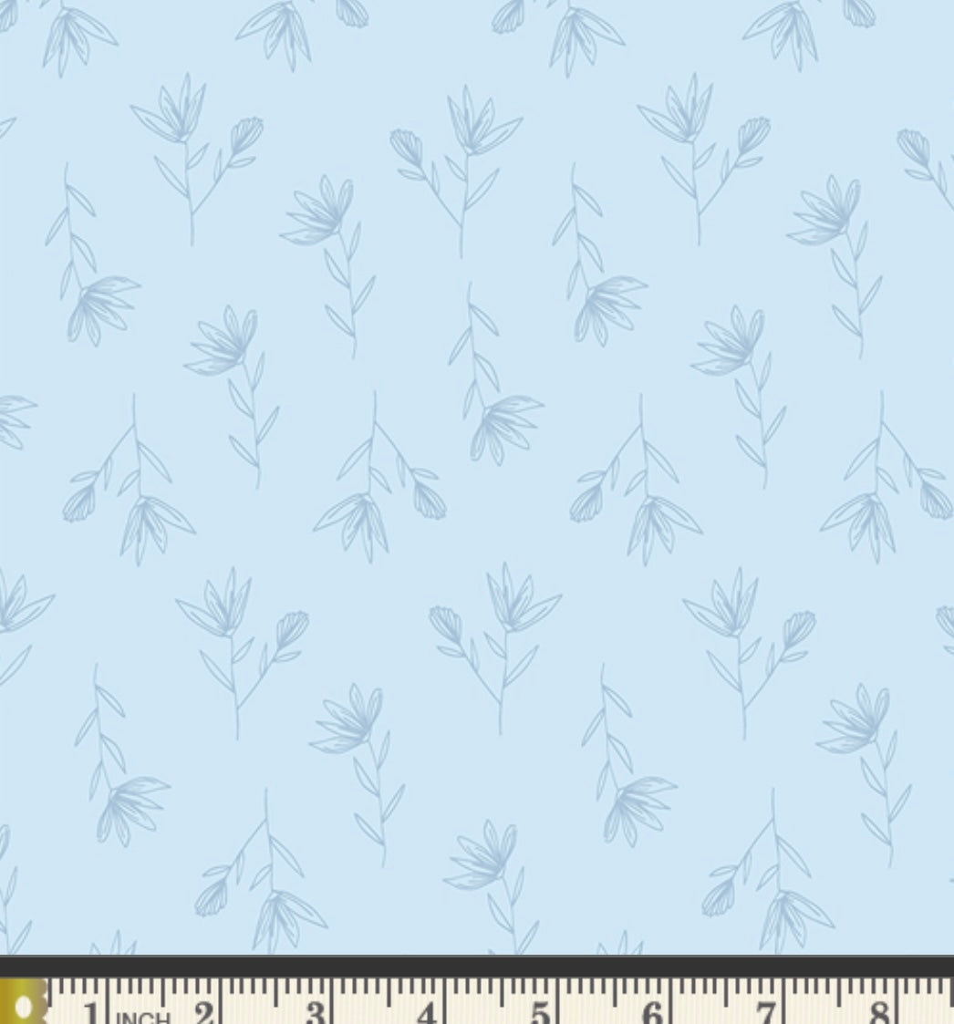 Flora Cascade Cool - True Blue Collection by Maureen Cracknell - Art Gallery Fabrics