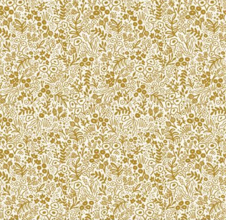 Tapestry Lace - Gold Metallic - Basics by Rifle Paper Company - 100% Cotton