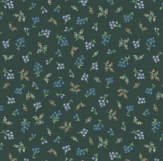 Strawberry Fields- Petites Fleurs in Hunter Green by Rifle Paper Co. - 100% Cotton